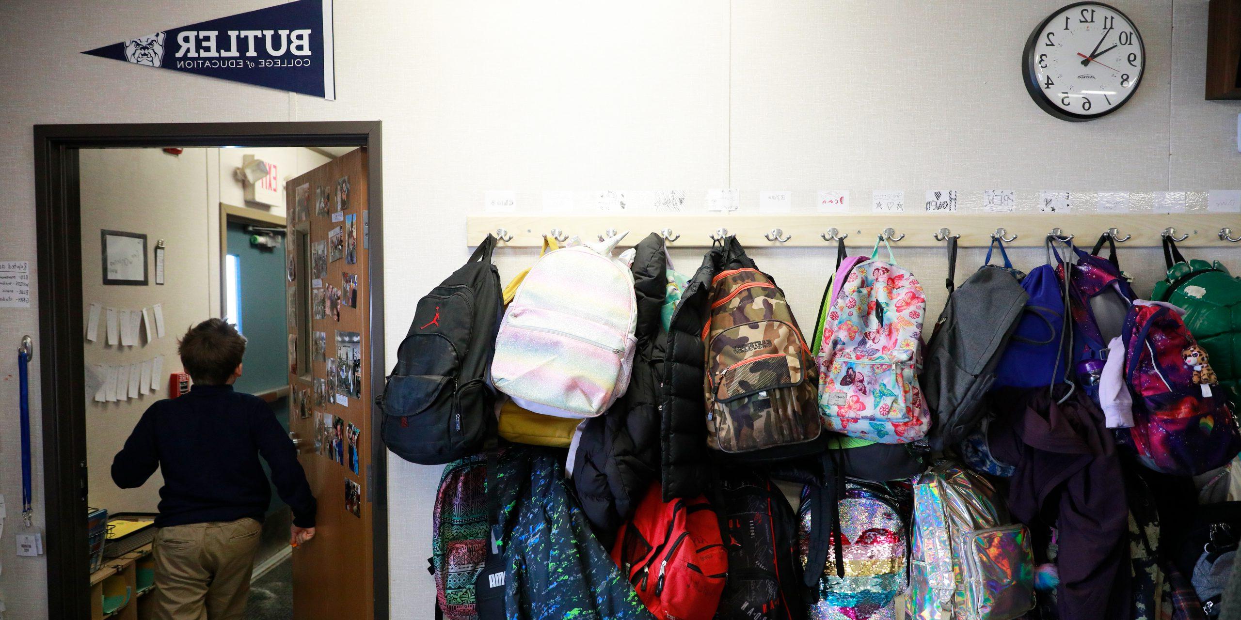 Backpacks at a Butler Lab School